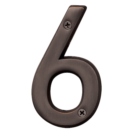 Hy-Ko 4In Old World Bronze Number 6, 3PK A30946